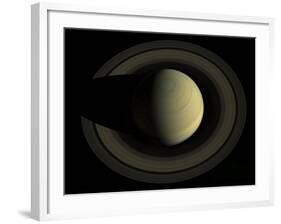 Natural Color Mosaic of Planet Saturn and its Main Rings-null-Framed Photographic Print