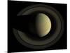 Natural Color Mosaic of Planet Saturn and its Main Rings-null-Mounted Photographic Print