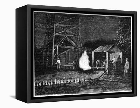 Natural Gas Well, 19th Century-Science Photo Library-Framed Stretched Canvas