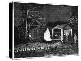 Natural Gas Well, 19th Century-Science Photo Library-Stretched Canvas