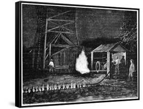 Natural Gas Well, 19th Century-Science Photo Library-Framed Stretched Canvas