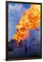 Natural Gas Well Burning after Explosion-null-Framed Premium Photographic Print