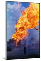 Natural Gas Well Burning after Explosion-null-Mounted Photographic Print