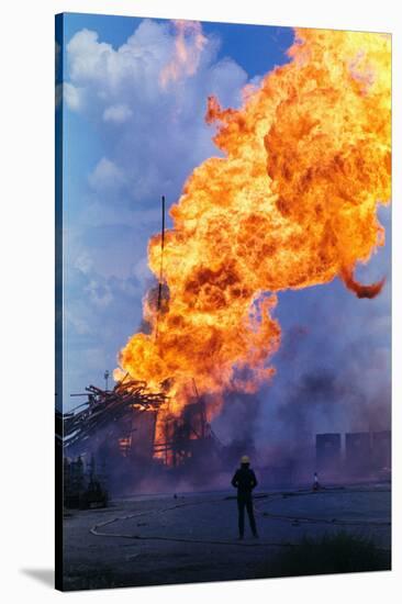 Natural Gas Well Burning after Explosion-null-Stretched Canvas