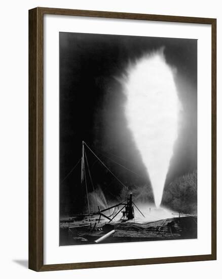 Natural Gas Wells, 1906. Burning Well at Independence, Kansas-H. W. Talbott and Chas. E. Craven-Framed Photographic Print