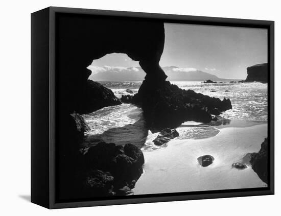 Natural Gateways Formed by the Sea in the Rocks on the Coastline-Eliot Elisofon-Framed Stretched Canvas