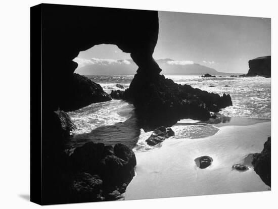 Natural Gateways Formed by the Sea in the Rocks on the Coastline-Eliot Elisofon-Stretched Canvas