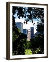 Natural Heart Formed by Trees Overlooking Buildings, Central Park in Summer, Manhattan, New York-Philippe Hugonnard-Framed Premium Photographic Print