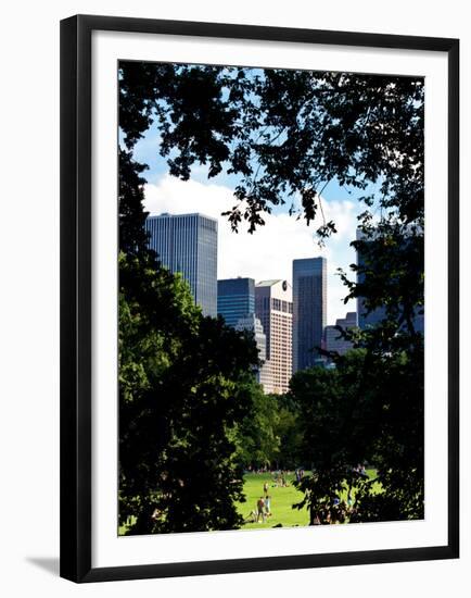 Natural Heart Formed by Trees Overlooking Buildings, Central Park in Summer, Manhattan, New York-Philippe Hugonnard-Framed Premium Photographic Print