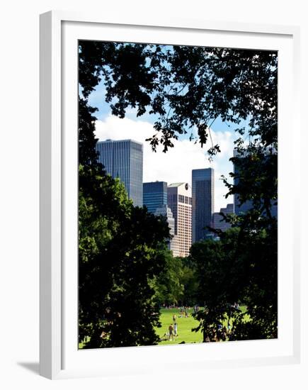 Natural Heart Formed by Trees Overlooking Buildings, Central Park in Summer, Manhattan, New York-Philippe Hugonnard-Framed Premium Photographic Print
