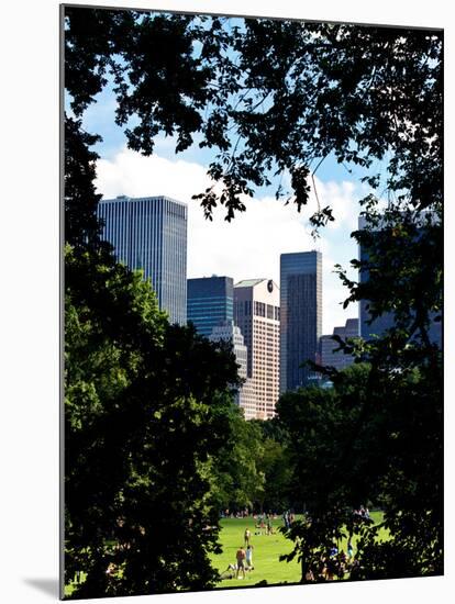 Natural Heart Formed by Trees Overlooking Buildings, Central Park in Summer, Manhattan, New York-Philippe Hugonnard-Mounted Premium Photographic Print