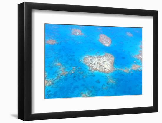 Natural Heart Shaped Coral Island in Great Barrier Reef near Cairns, Australia Seen from Above-dzain-Framed Photographic Print