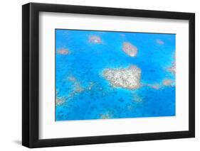 Natural Heart Shaped Coral Island in Great Barrier Reef near Cairns, Australia Seen from Above-dzain-Framed Photographic Print