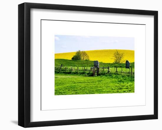 Natural Meadow Landscape and Abstract of Stones - Pewsey - Wiltshire - UK - England-Philippe Hugonnard-Framed Art Print