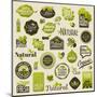 Natural Organic Product Labels, Emblems and Badges. Set of Vector Design Elements-ussr-Mounted Art Print