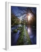 Natural Path Between Two Streams of River at Sunset, Ritsa Nature Reserve-null-Framed Photographic Print