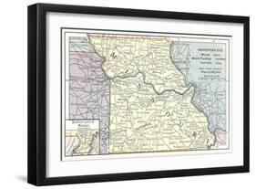 Natural Resources Map of Missouri-null-Framed Art Print