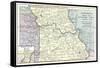 Natural Resources Map of Missouri-null-Framed Stretched Canvas