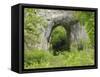 Natural Rock Arch Leading to Reynards Cave, Dovedale, Peak District Np, Derbyshire, UK-Gary Smith-Framed Stretched Canvas