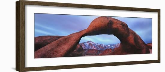 Natural rock formations, Alabama Hills Natural Arch, Mobius Arch, Movie Road, Lone Pine, Califor...-Panoramic Images-Framed Photographic Print