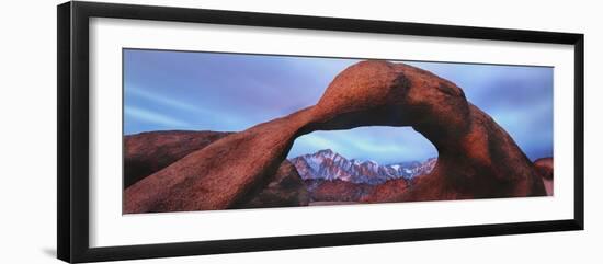 Natural rock formations, Alabama Hills Natural Arch, Mobius Arch, Movie Road, Lone Pine, Califor...-Panoramic Images-Framed Photographic Print