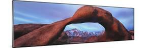 Natural rock formations, Alabama Hills Natural Arch, Mobius Arch, Movie Road, Lone Pine, Califor...-Panoramic Images-Mounted Photographic Print