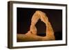 Natural sandstone arch in desert, at night with starry sky, Delicate Arch, Arches-Bob Gibbons-Framed Photographic Print