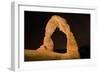 Natural sandstone arch in desert, at night with starry sky, Delicate Arch, Arches-Bob Gibbons-Framed Photographic Print