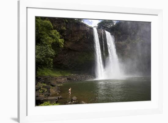 Natural Swimming Pool Below the Waterfall Wailua Falls on the Island of Kauai, Hawaii-Erik Kruthoff-Framed Photographic Print