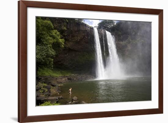 Natural Swimming Pool Below the Waterfall Wailua Falls on the Island of Kauai, Hawaii-Erik Kruthoff-Framed Photographic Print