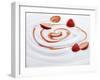 Natural Yogurt with Strawberries and Strawberry Sauce-null-Framed Photographic Print
