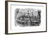 Naturalists Dining Inside a Model of a Dinosaur, Crystal Palace, Sydenham, New Year's Eve, 1853-null-Framed Giclee Print