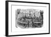 Naturalists Dining Inside a Model of a Dinosaur, Crystal Palace, Sydenham, New Year's Eve, 1853-null-Framed Giclee Print