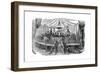 Naturalists Dining Inside a Model of a Dinosaur, Crystal Palace, Sydenham, New Year's Eve, 1853-null-Framed Giclee Print