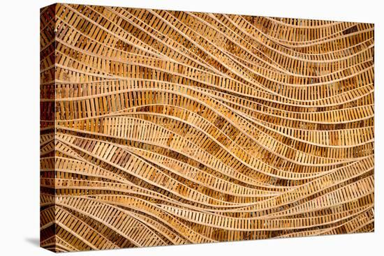 Nature Background of Brown Handicraft Weave Texture Bamboo Surface-wuttichok-Stretched Canvas