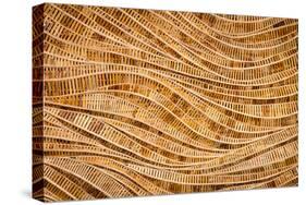 Nature Background of Brown Handicraft Weave Texture Bamboo Surface-wuttichok-Stretched Canvas