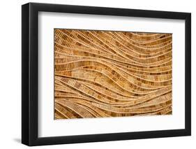 Nature Background of Brown Handicraft Weave Texture Bamboo Surface-wuttichok-Framed Photographic Print