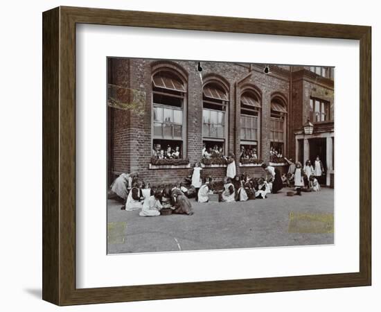 Nature Class in the Playground, Albion Street Girls School, Rotherhithe, London, 1908-null-Framed Photographic Print