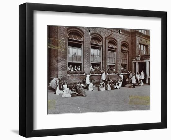 Nature Class in the Playground, Albion Street Girls School, Rotherhithe, London, 1908-null-Framed Photographic Print