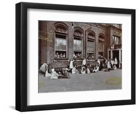 Nature Class in the Playground, Albion Street Girls School, Rotherhithe, London, 1908-null-Framed Photographic Print