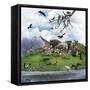 Nature Collage with  Wild Animals and Birds-abracadabra99-Framed Stretched Canvas