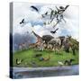 Nature Collage with  Wild Animals and Birds-abracadabra99-Stretched Canvas