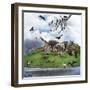 Nature Collage with  Wild Animals and Birds-abracadabra99-Framed Photographic Print