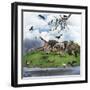 Nature Collage with  Wild Animals and Birds-abracadabra99-Framed Photographic Print