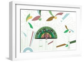 Nature Fan, Coconut-Belen Mena-Framed Giclee Print