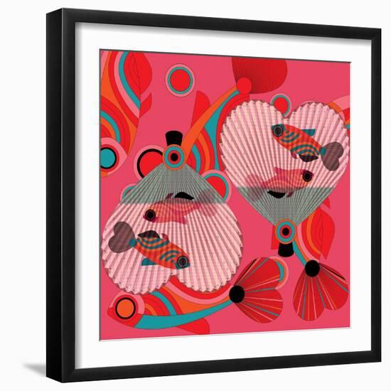 Nature Fan, Fish Color-Belen Mena-Framed Giclee Print