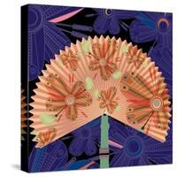 Nature Fan, Flower Purple Color-Belen Mena-Stretched Canvas