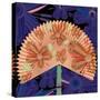 Nature Fan, Flower Purple Color-Belen Mena-Stretched Canvas