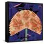 Nature Fan, Flower Purple Color-Belen Mena-Framed Stretched Canvas