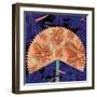 Nature Fan, Flower Purple Color-Belen Mena-Framed Giclee Print